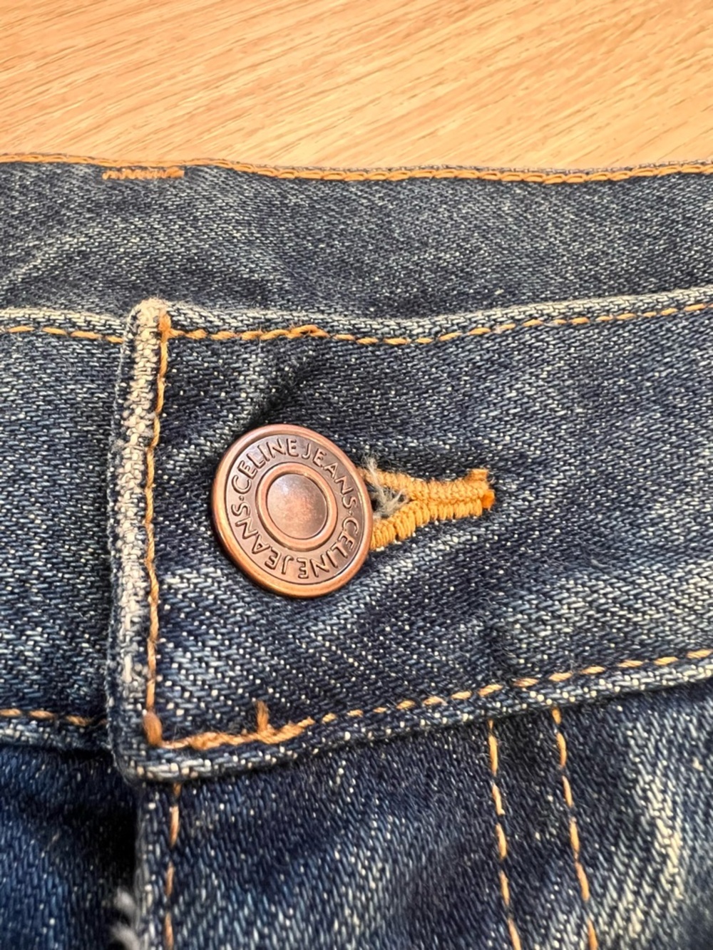 Celine Triomphe Chain Detail Jeans – Gold Chain Waist – Designer Denim - Picture 3 of 15